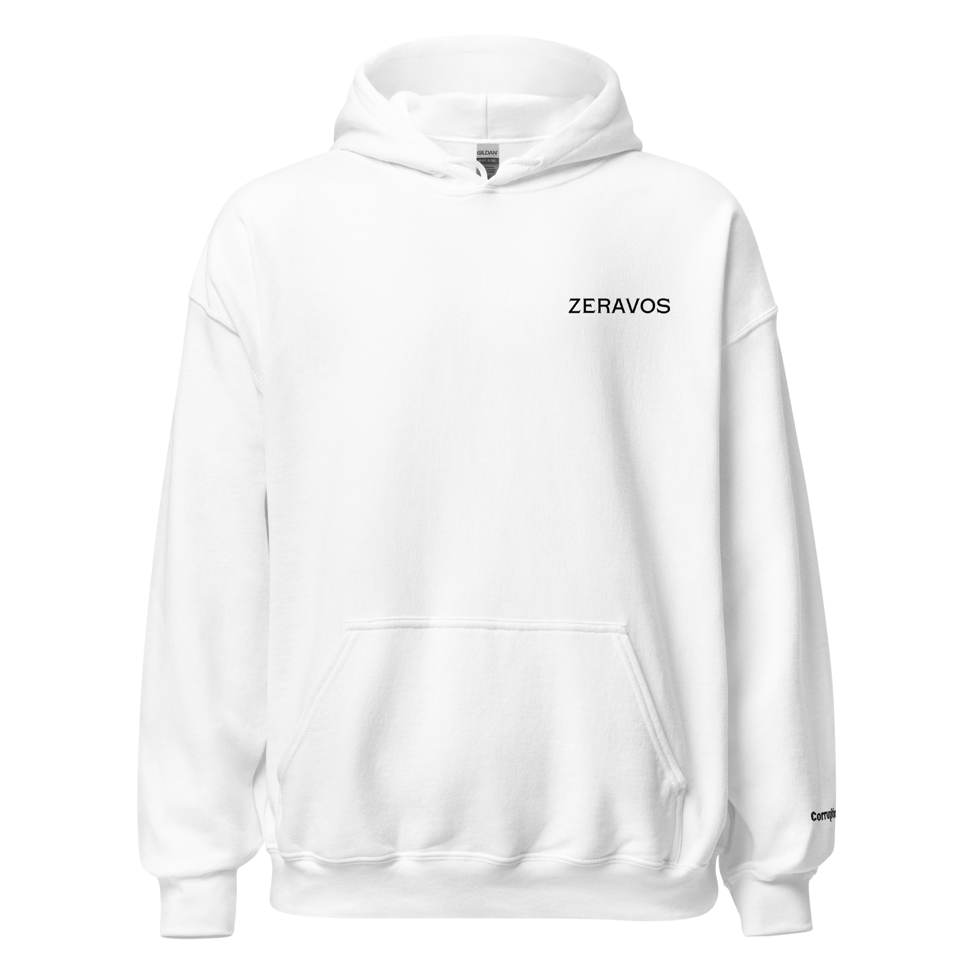 Corruption White Hoodie Front